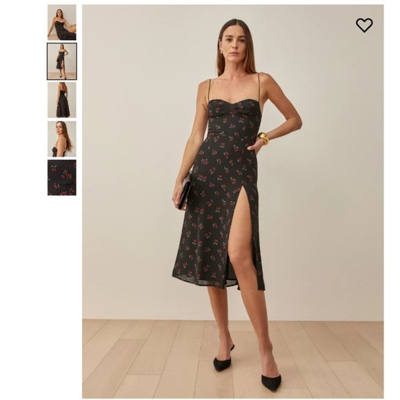 Reformation Juliette Dress in Black Cherry - Picture 1 of 15